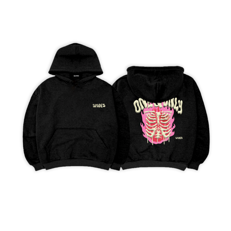 One & Only Puff Black Hoodie SPADES