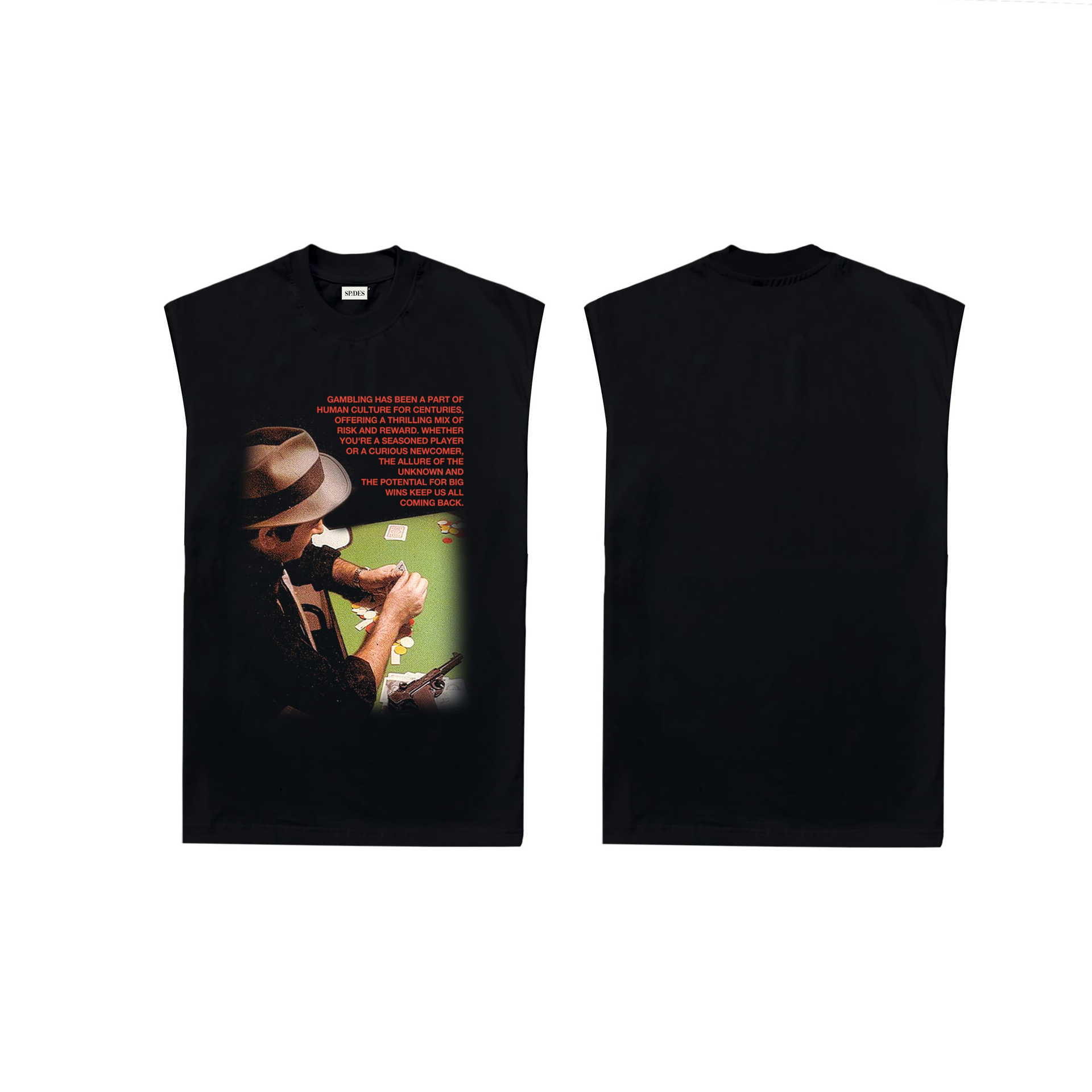 Spades Sleeveless Poker Player Black SPADES