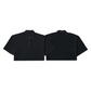 Corduroy Crop-top Quarter Zip Polo Shirt Black SPADES
