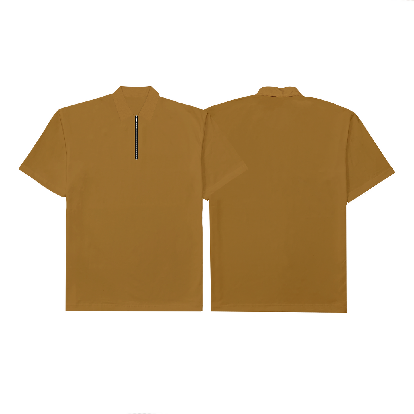 Corduroy  Quarter Zip Polo Shirt Carmel SPADES