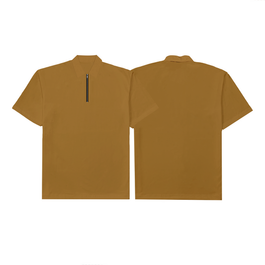 Corduroy  Quarter Zip Polo Shirt Carmel SPADES