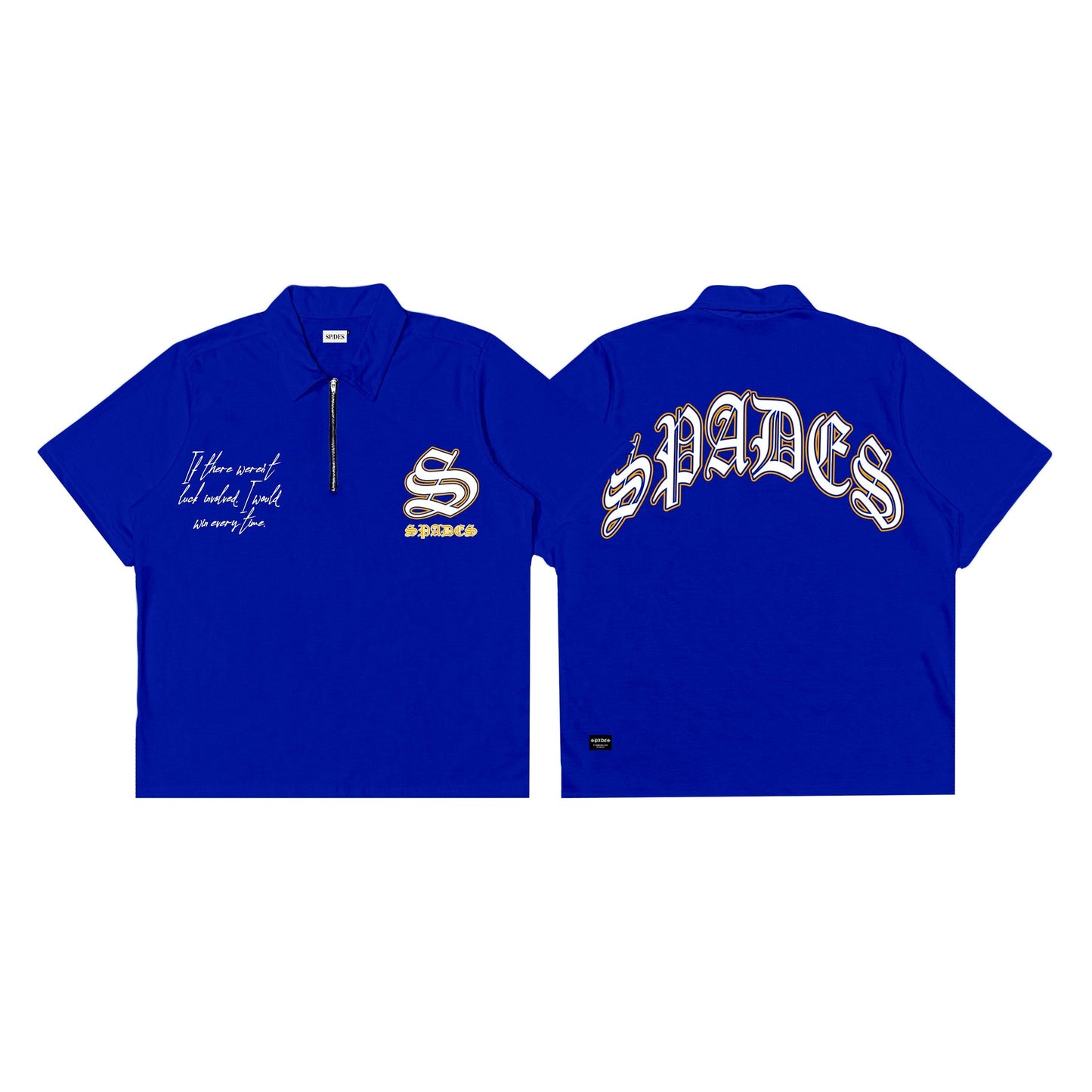 Spades Quarter Zip Polo Bigger Wins Blue SPADES