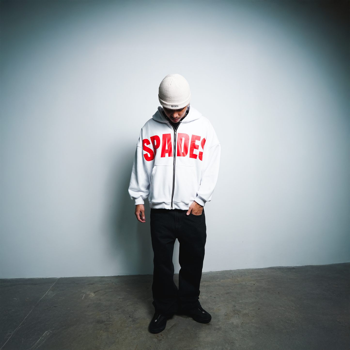 Spades Redline Zip-Up White Hoodie SPADES