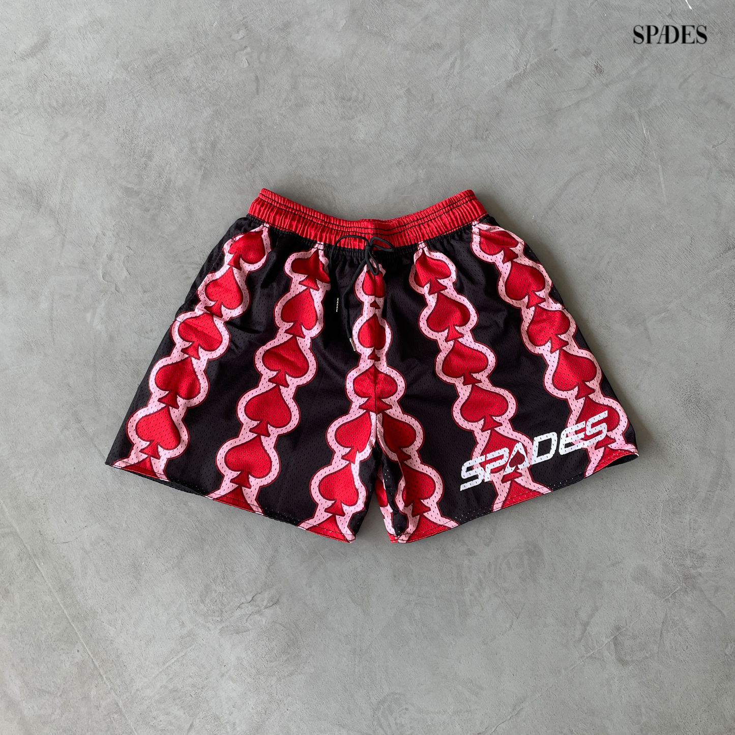 Spades Red Wave Mesh Shorts SPADES
