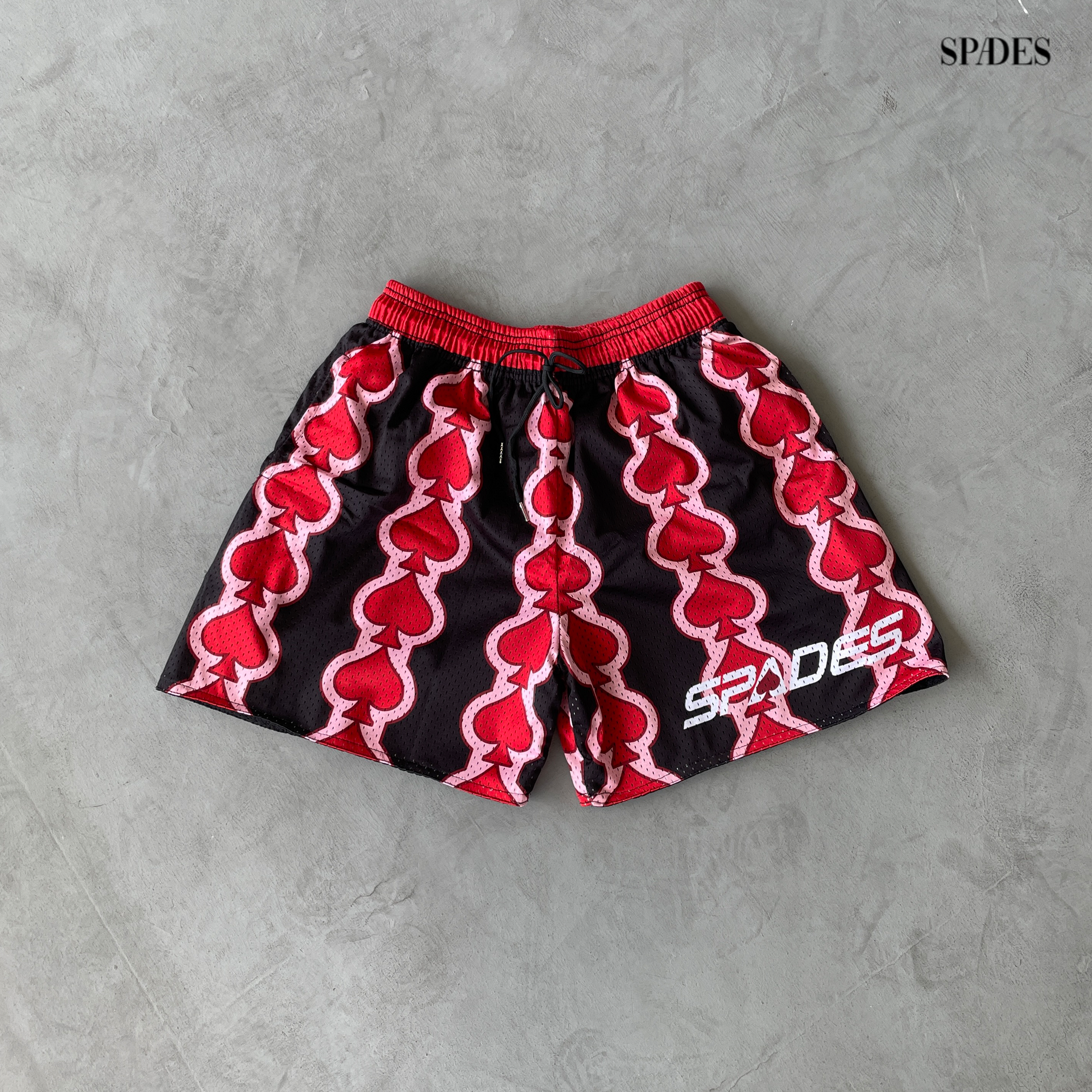 Spades Red Wave Mesh Shorts SPADES