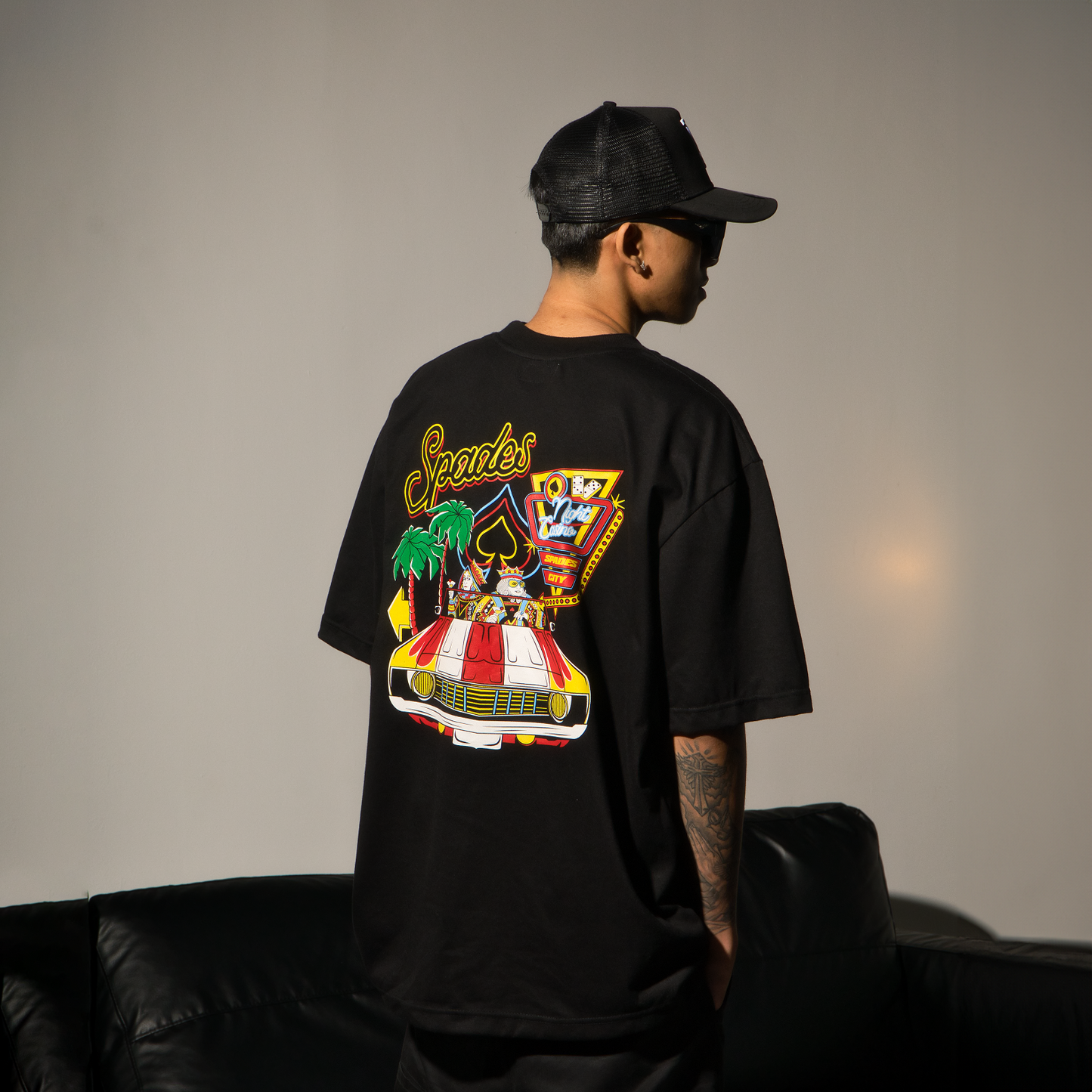 Spades City Night Casino Black T-shirt SPADES