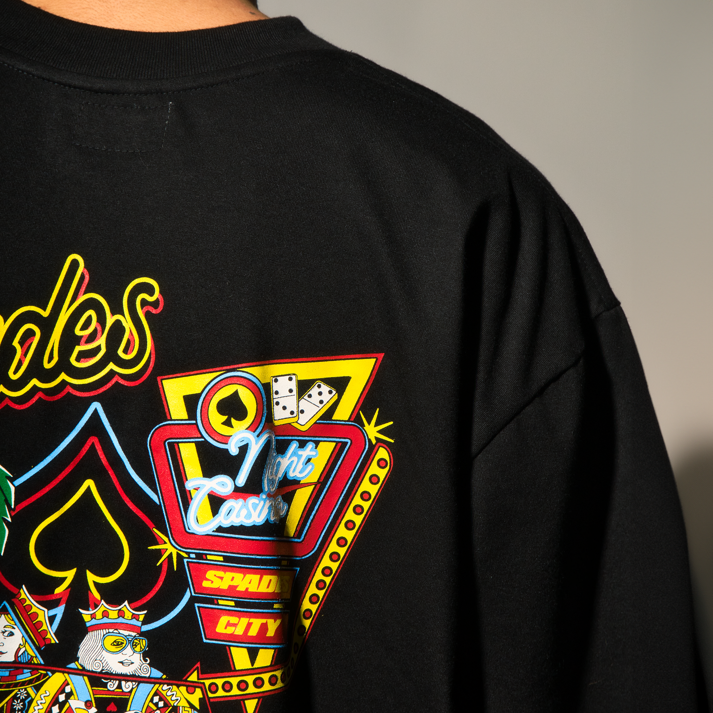 Spades City Night Casino Black T-shirt SPADES