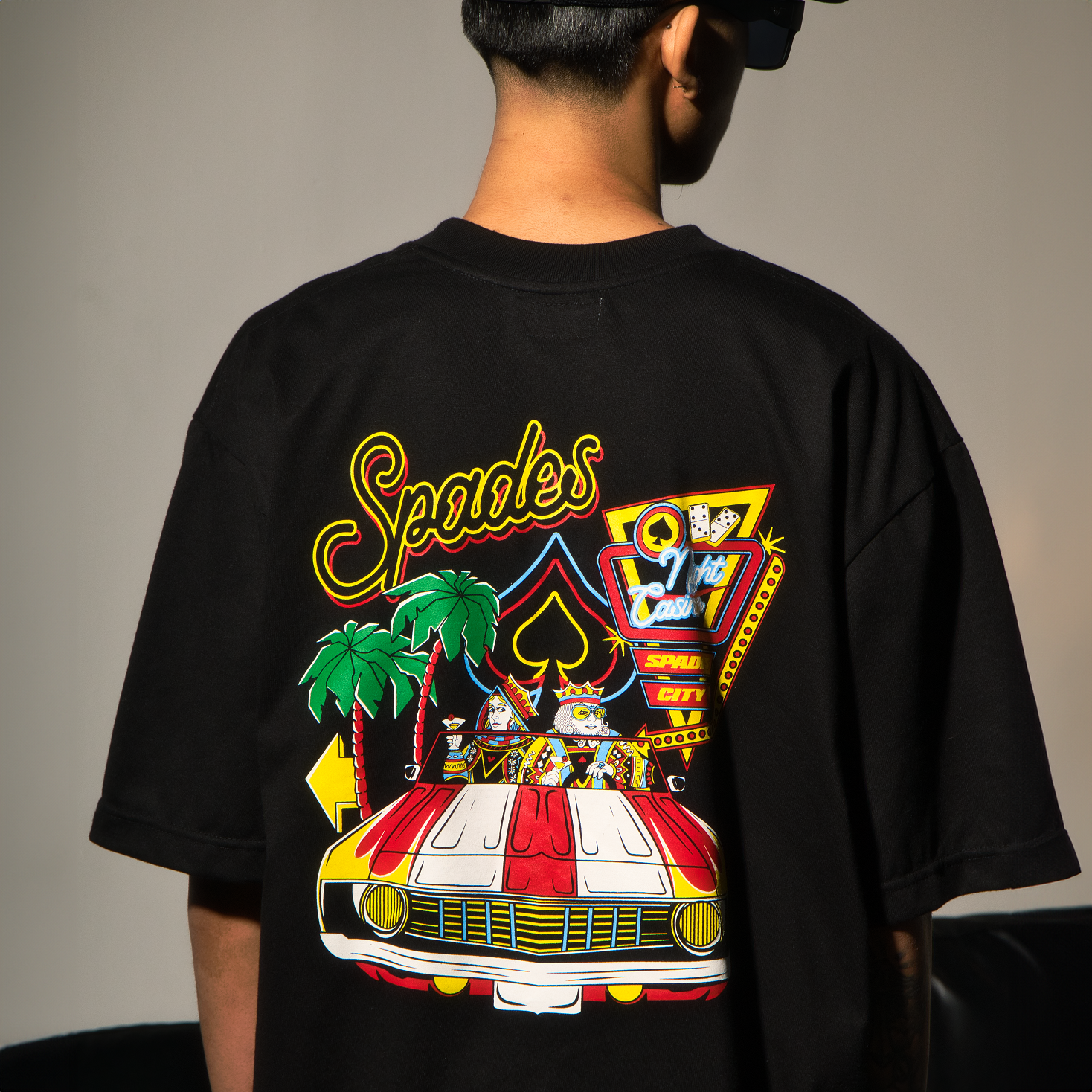 Spades City Night Casino Black T-shirt SPADES
