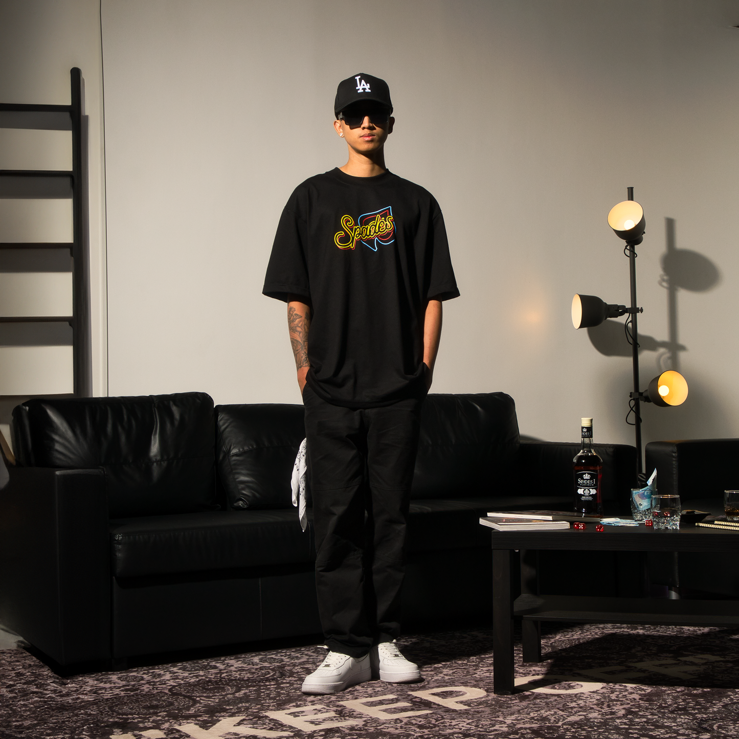 Spades City Night Casino Black T-shirt SPADES
