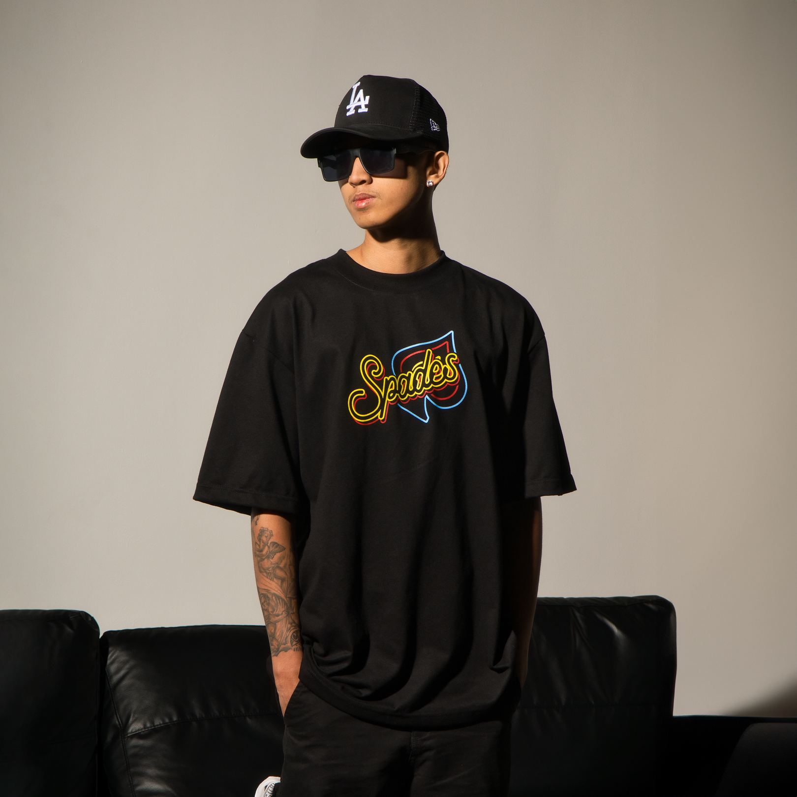 Spades City Night Casino Black T-shirt SPADES