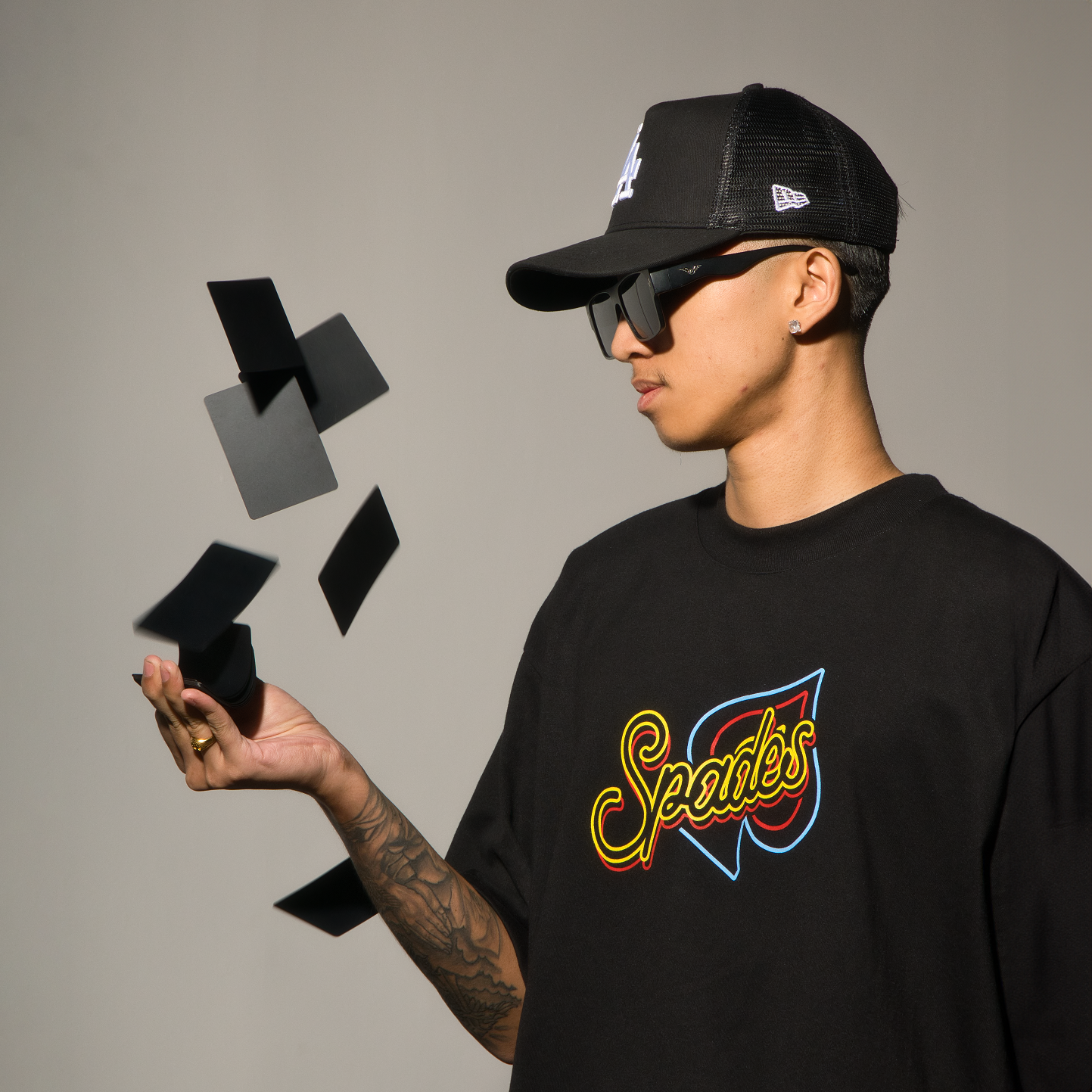Spades City Night Casino Black T-shirt SPADES