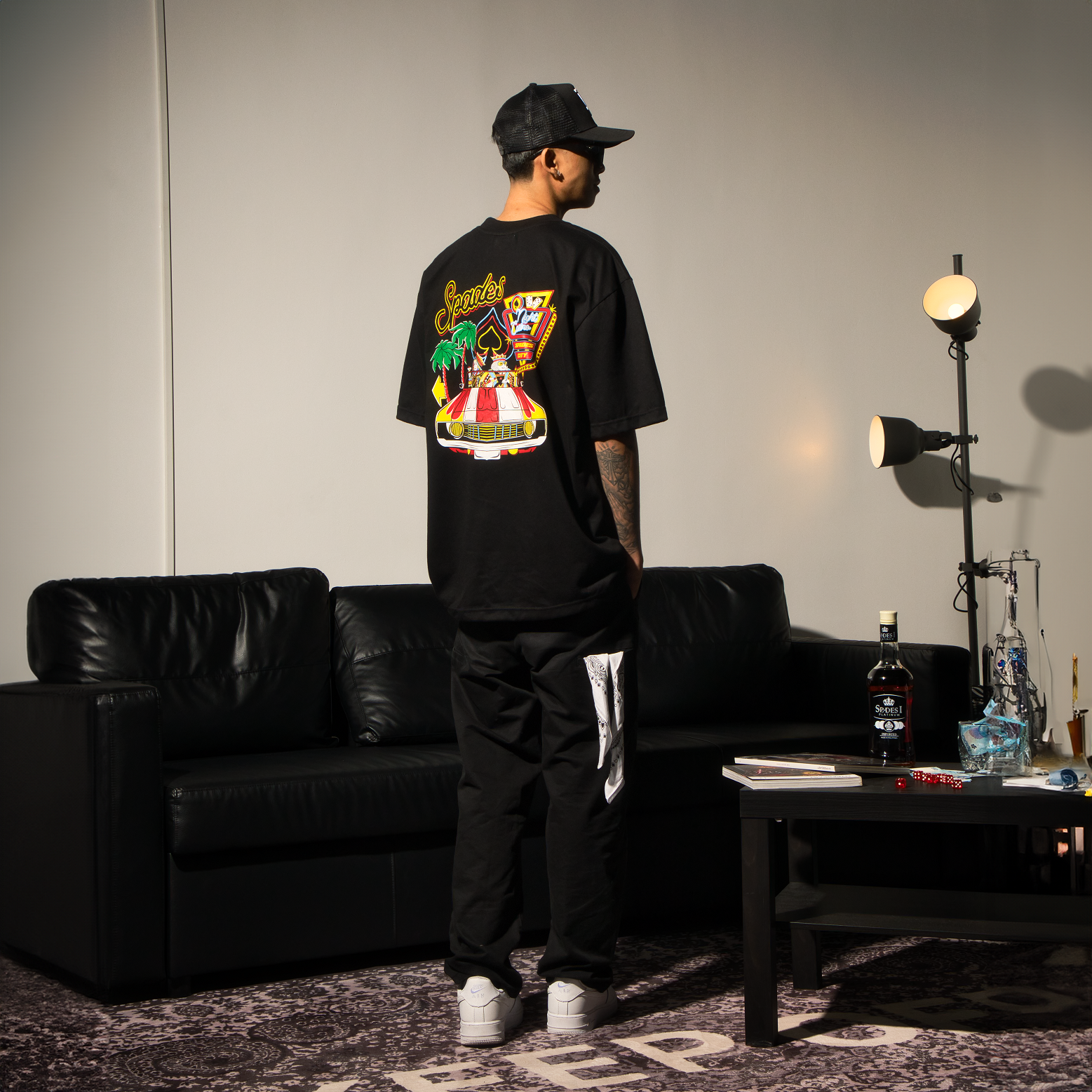 Spades City Night Casino Black T-shirt SPADES