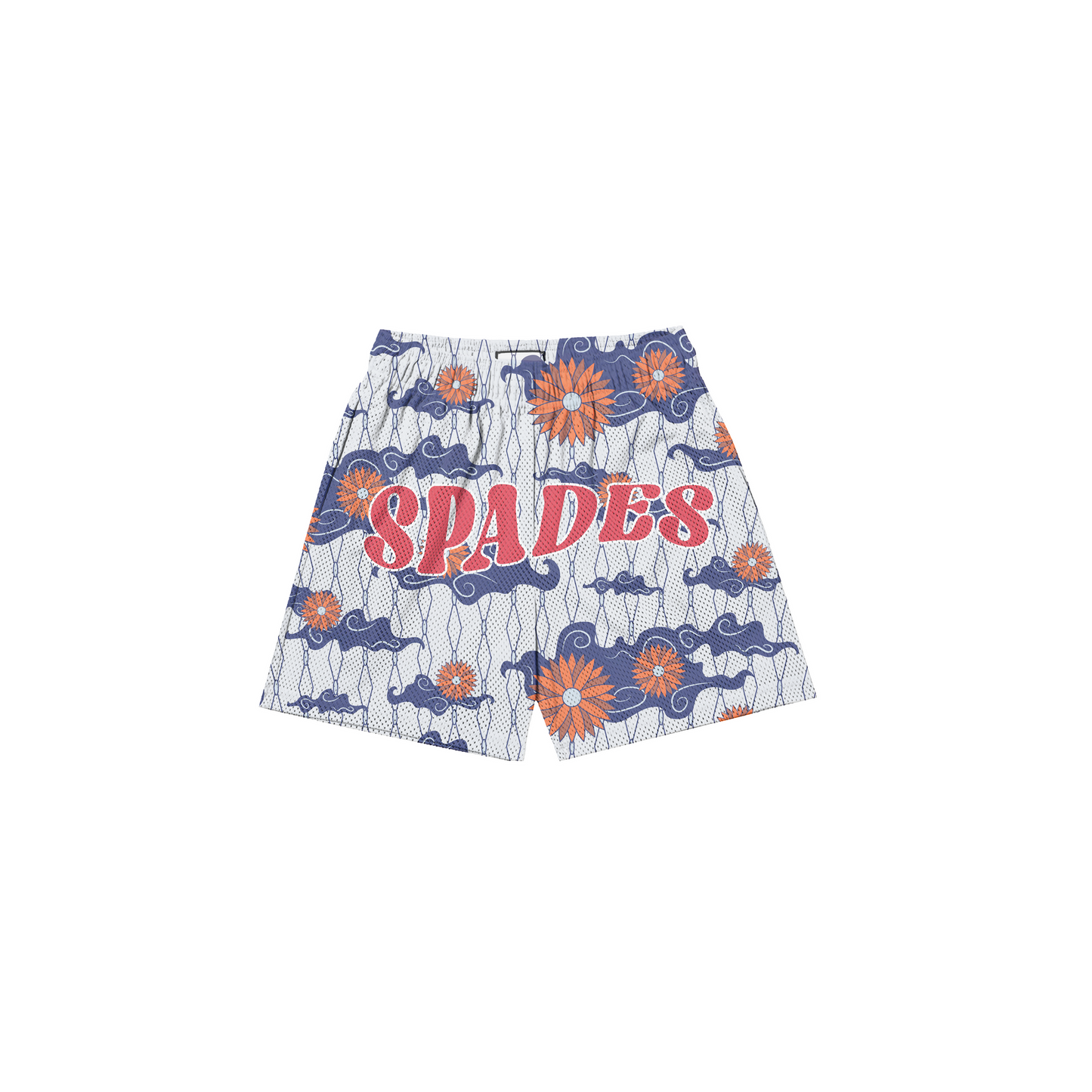 flower Clouds Mesh Shorts White SPADES