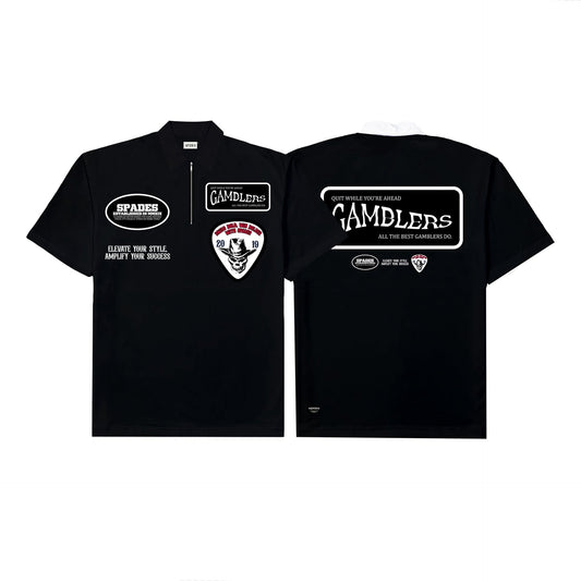 Spades Quarter Zip Polo All The Best Black SPADES