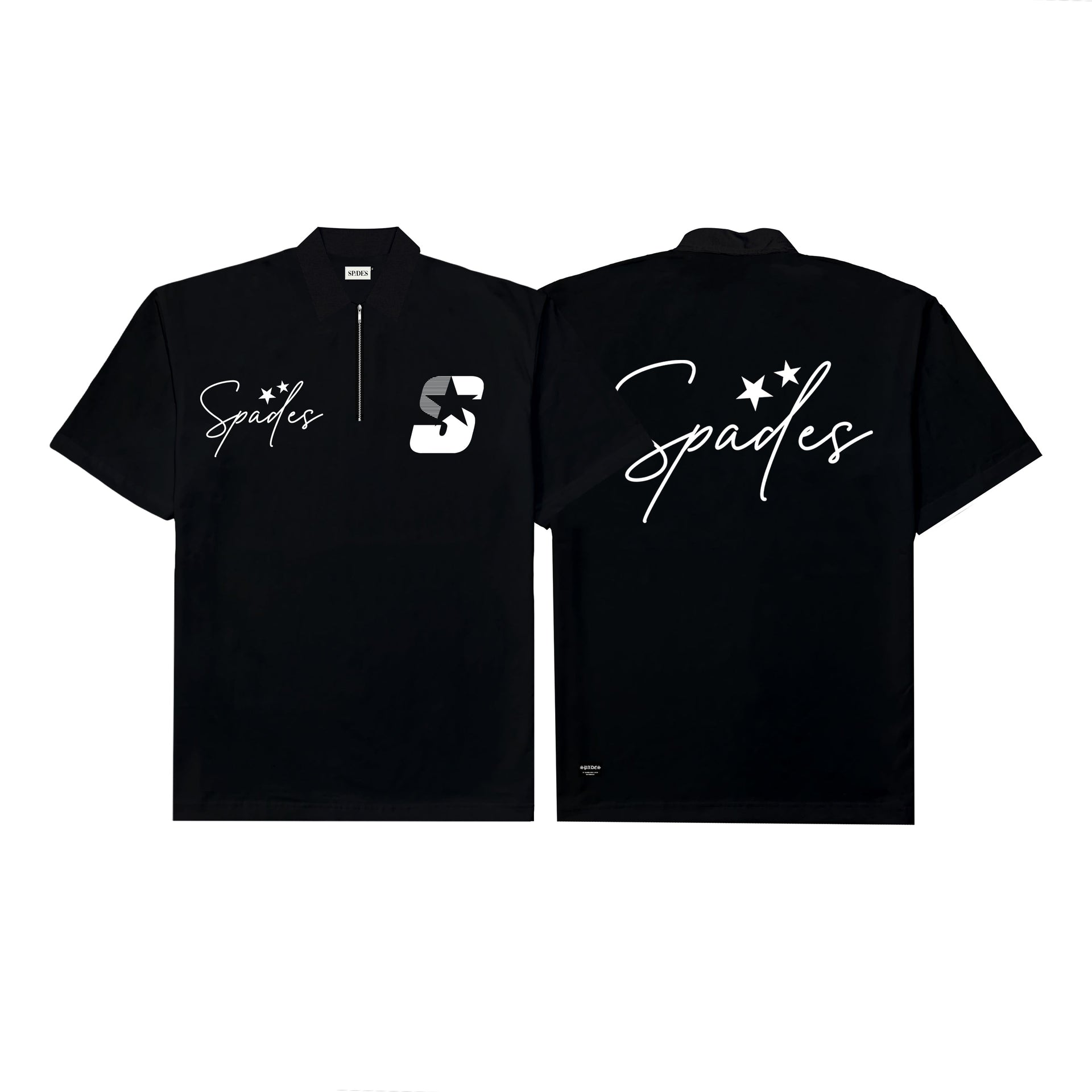 Spades Quarter Zip Polo Signature Black SPADES