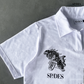 Velcro Apex  Polo Boxy Crop White SPADES