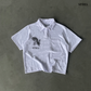 Velcro Apex  Polo Boxy Crop White SPADES