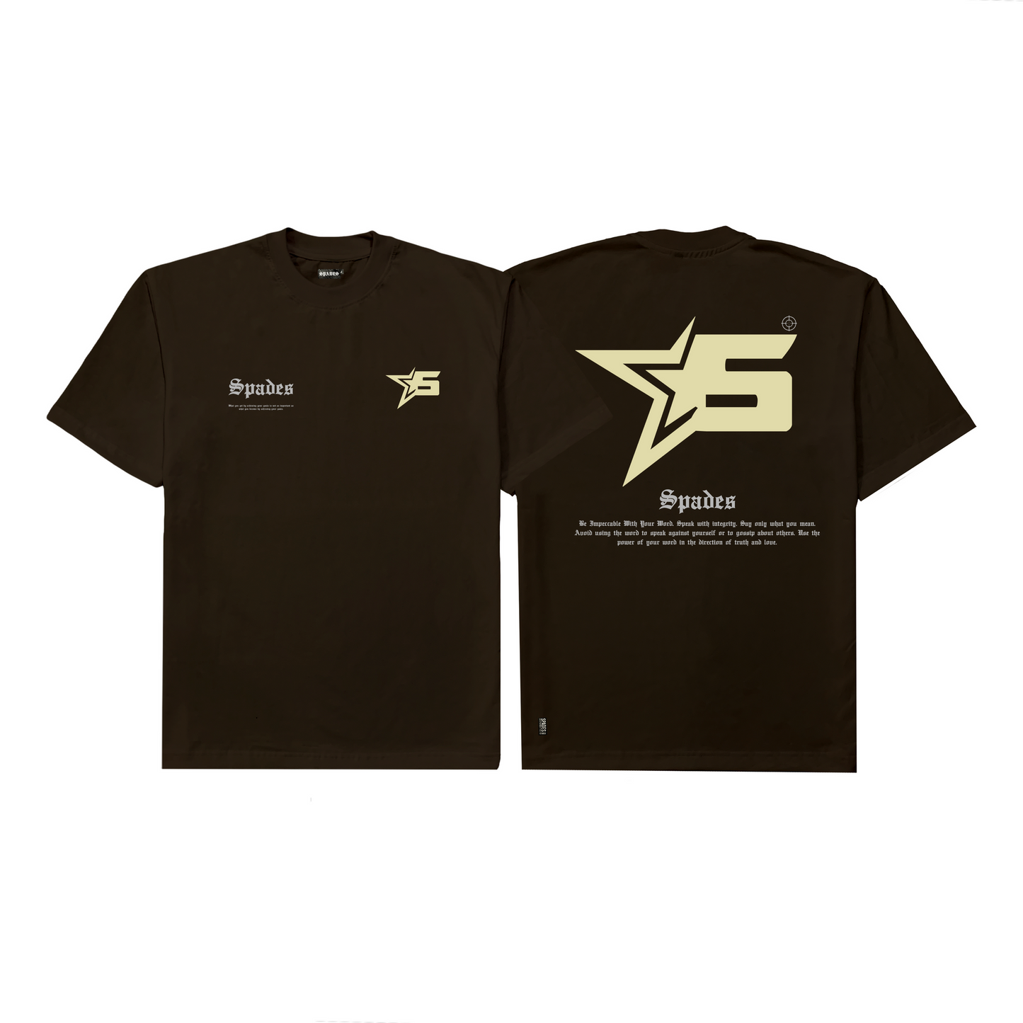Spades Words of Star Hickory Brown T-shirt SPADES