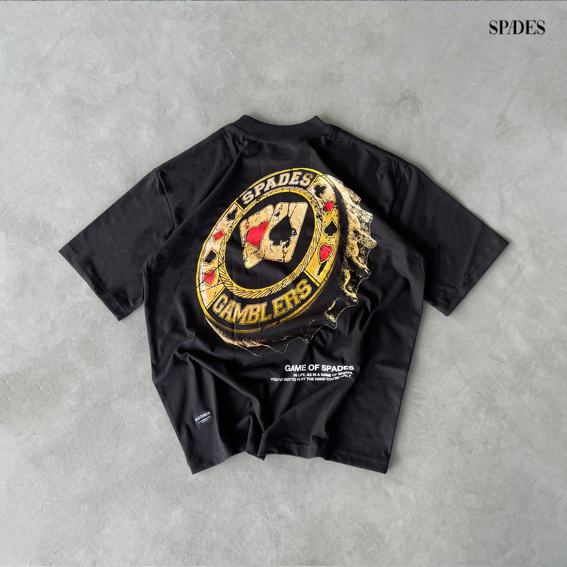Spades Golden Cap Boxy Tee Black SPADES
