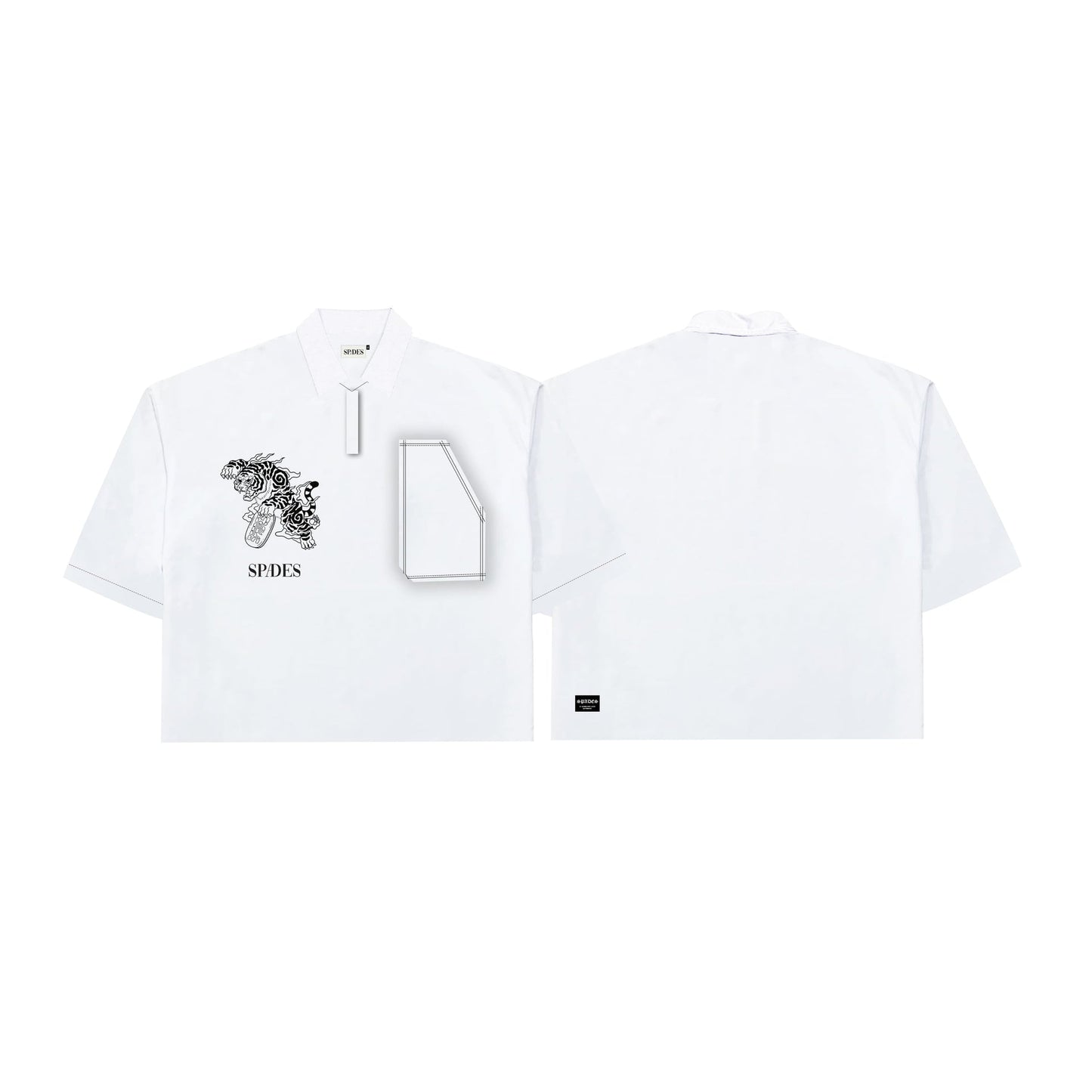 Velcro Apex  Polo Boxy Crop White SPADES