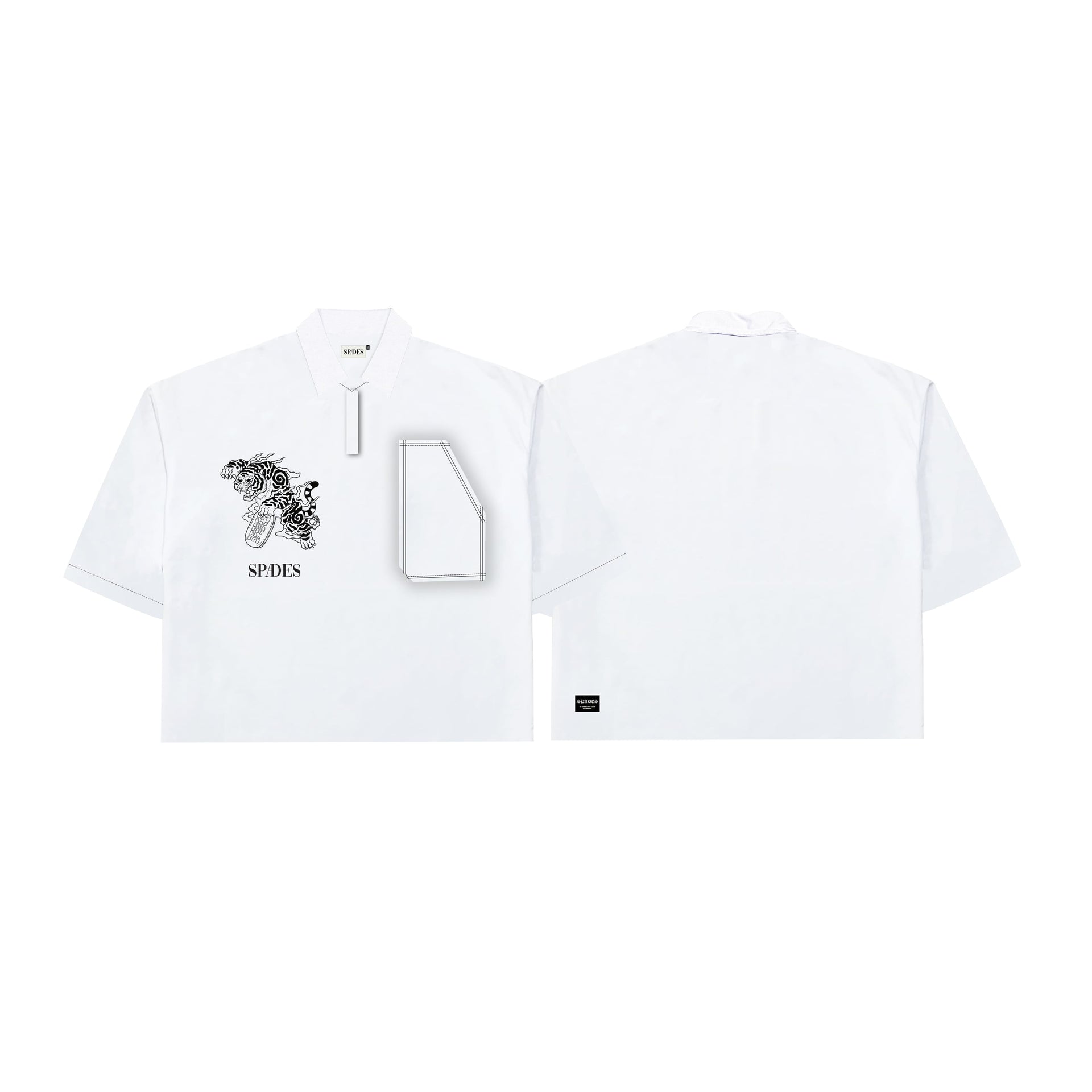 Velcro Apex  Polo Boxy Crop White SPADES