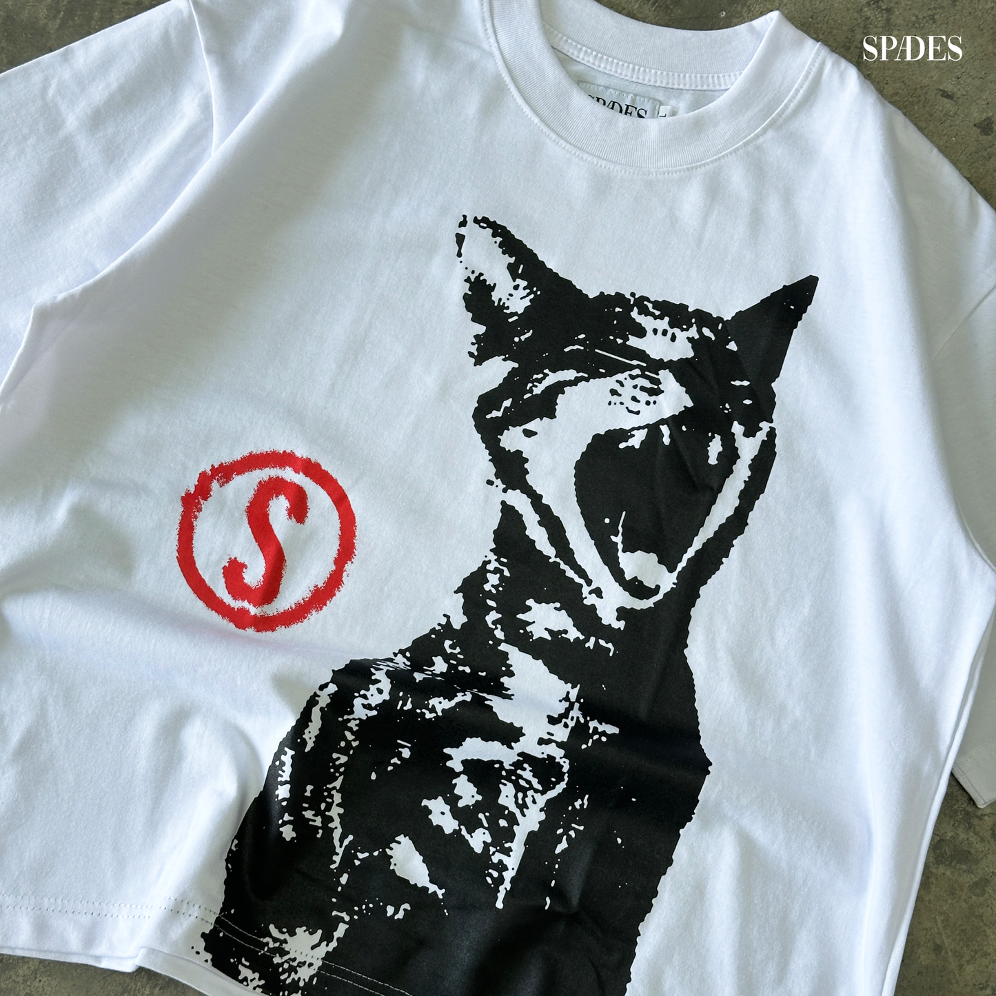 Mark of the Stray Box Tee  Crop White SPADES