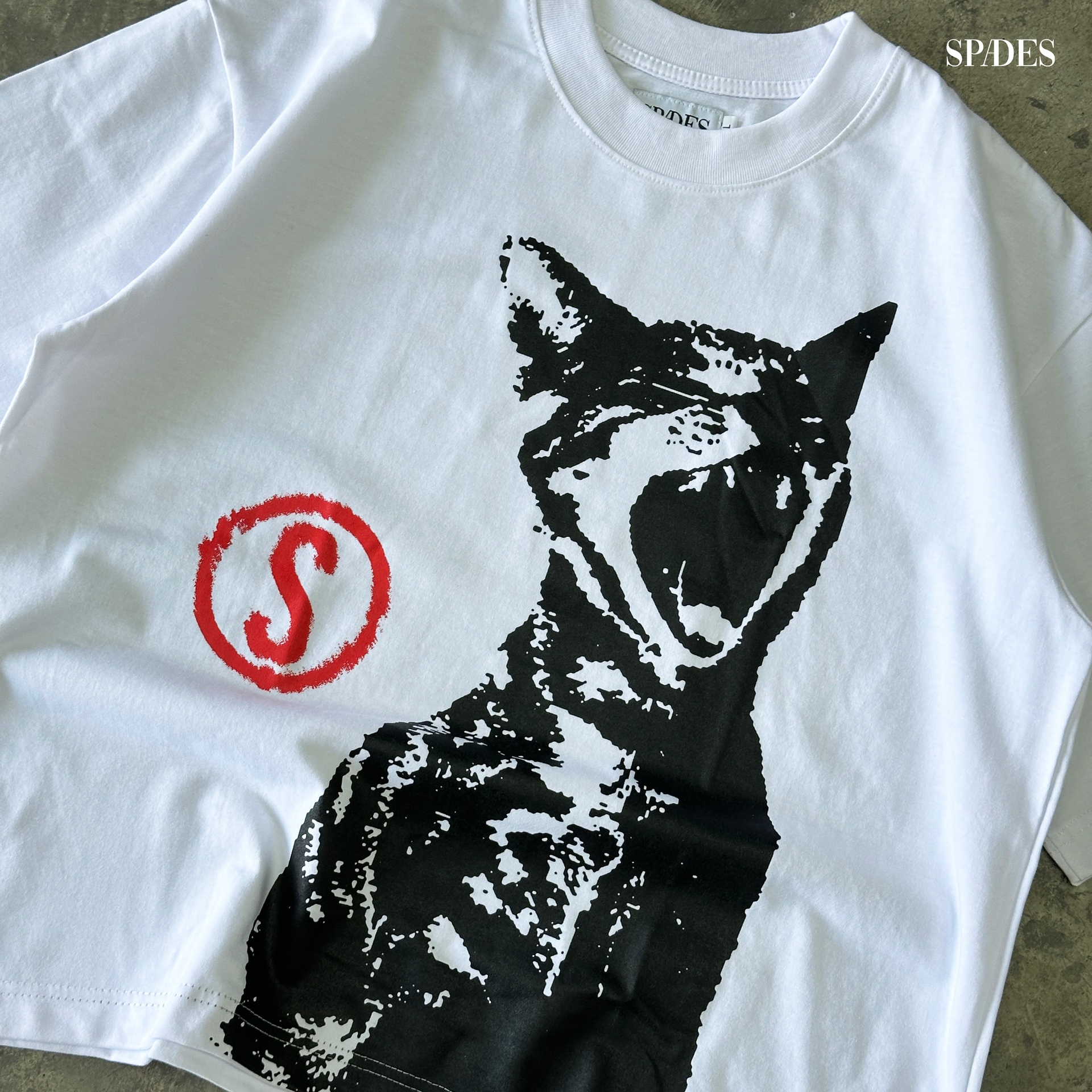 Mark of the Stray Box Tee  Crop White SPADES