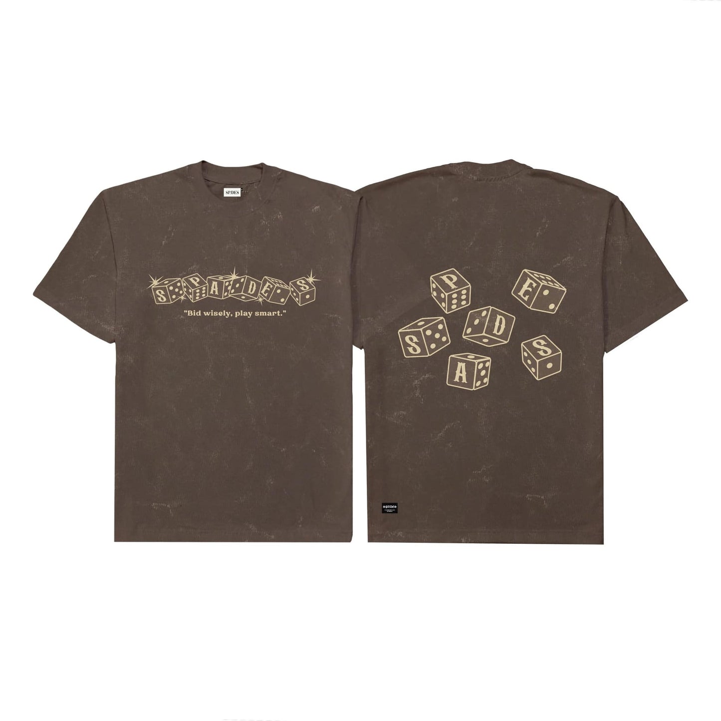Spades Game On Tee Choco Brown Acid Wash SPADES