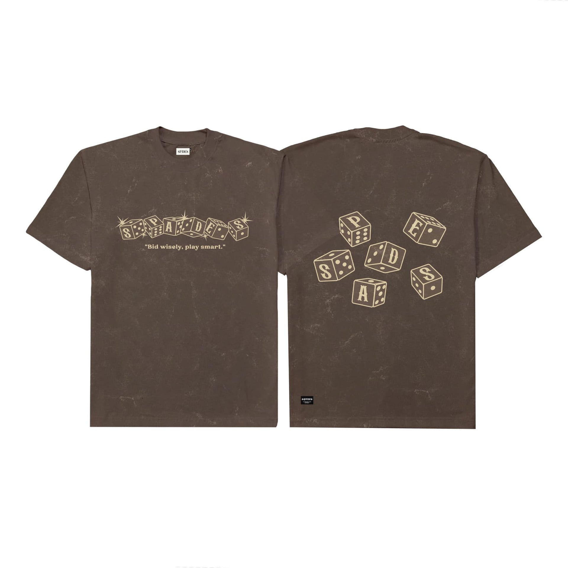 Spades Game On Tee Choco Brown Acid Wash SPADES