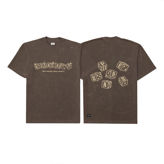Spades Game On Tee Choco Brown Acid Wash SPADES
