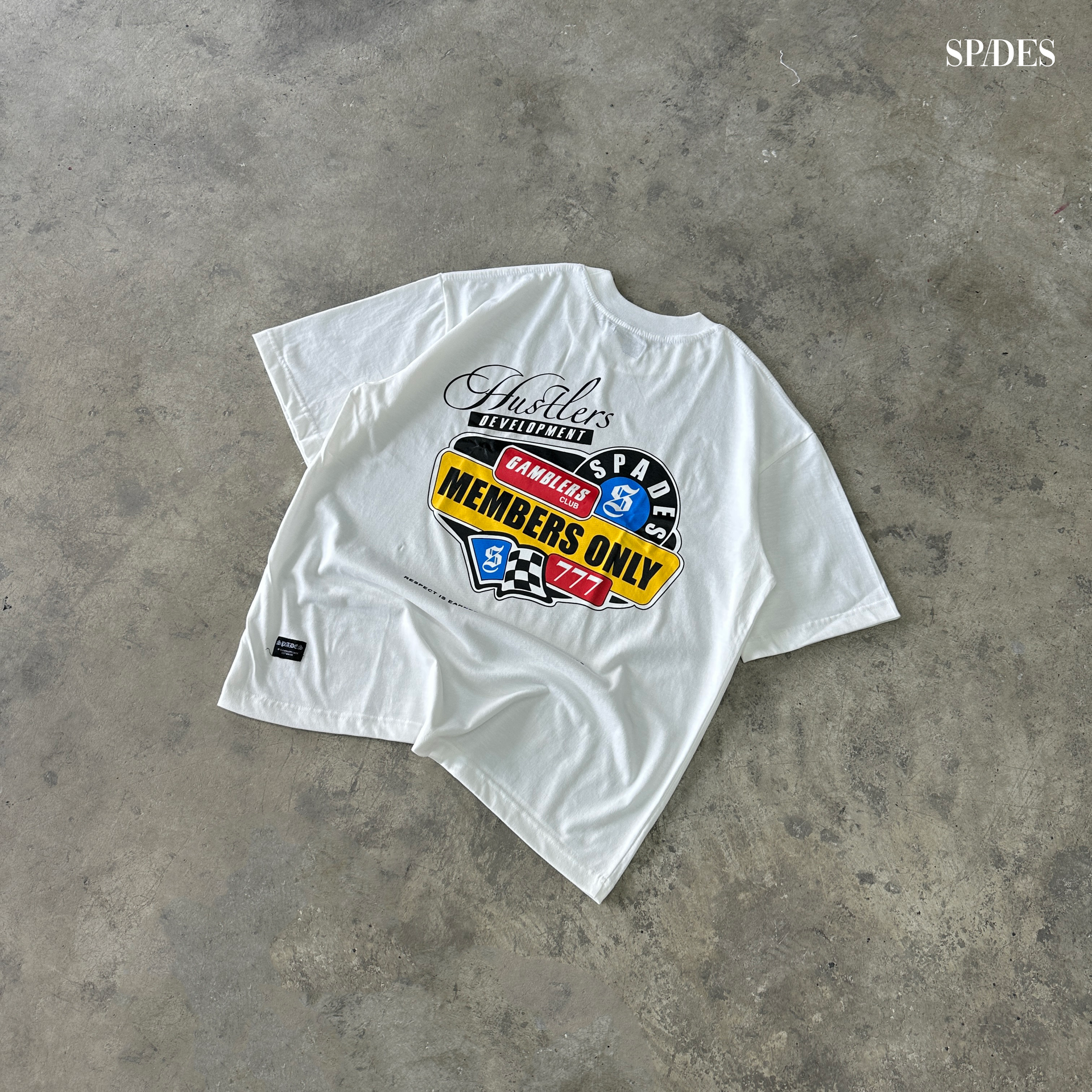 Hustler Development Club Box Tee Off white SPADES