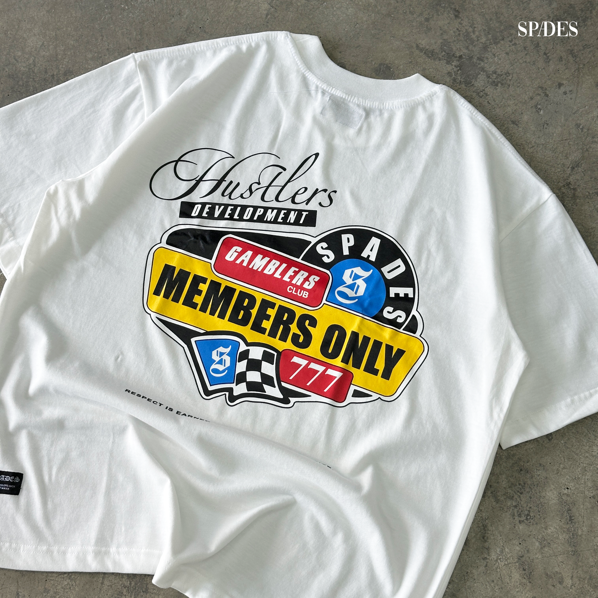 Hustler Development Club Box Tee Off white SPADES