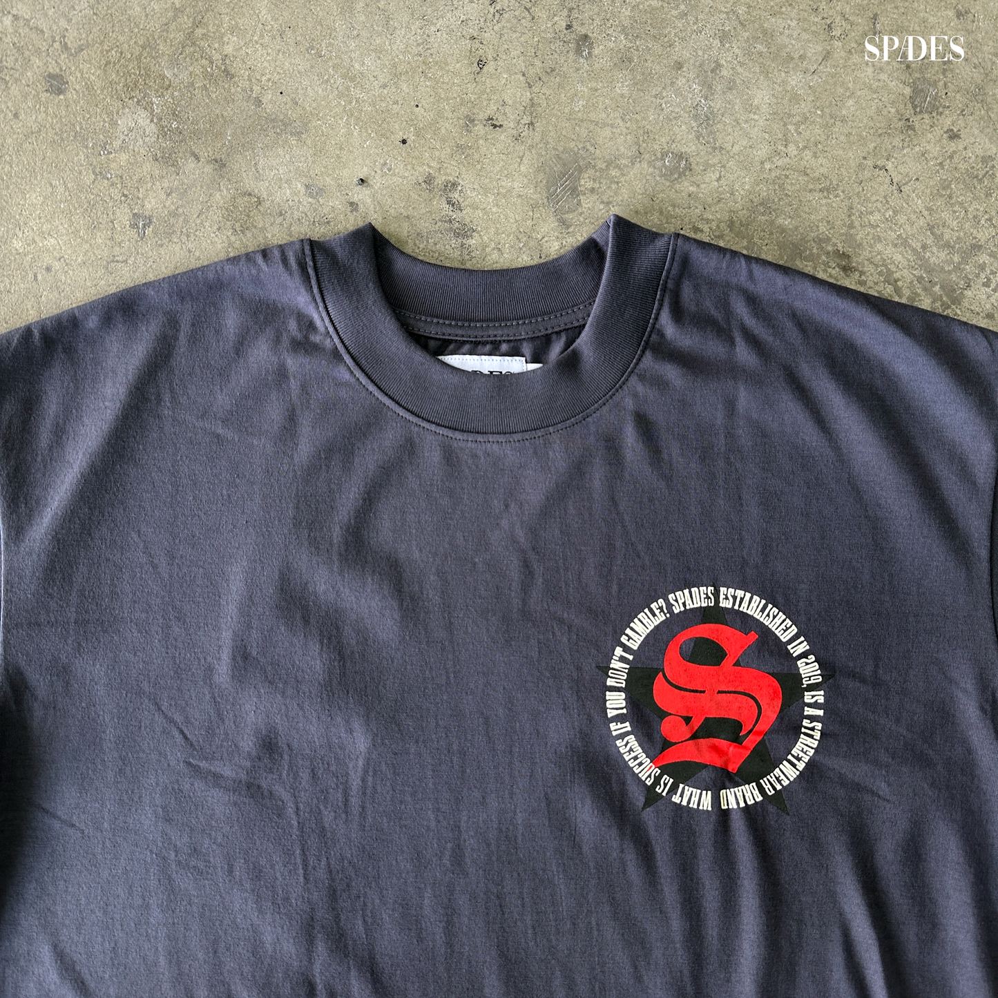Grit Circle Signature Box Tee Gray SPADES