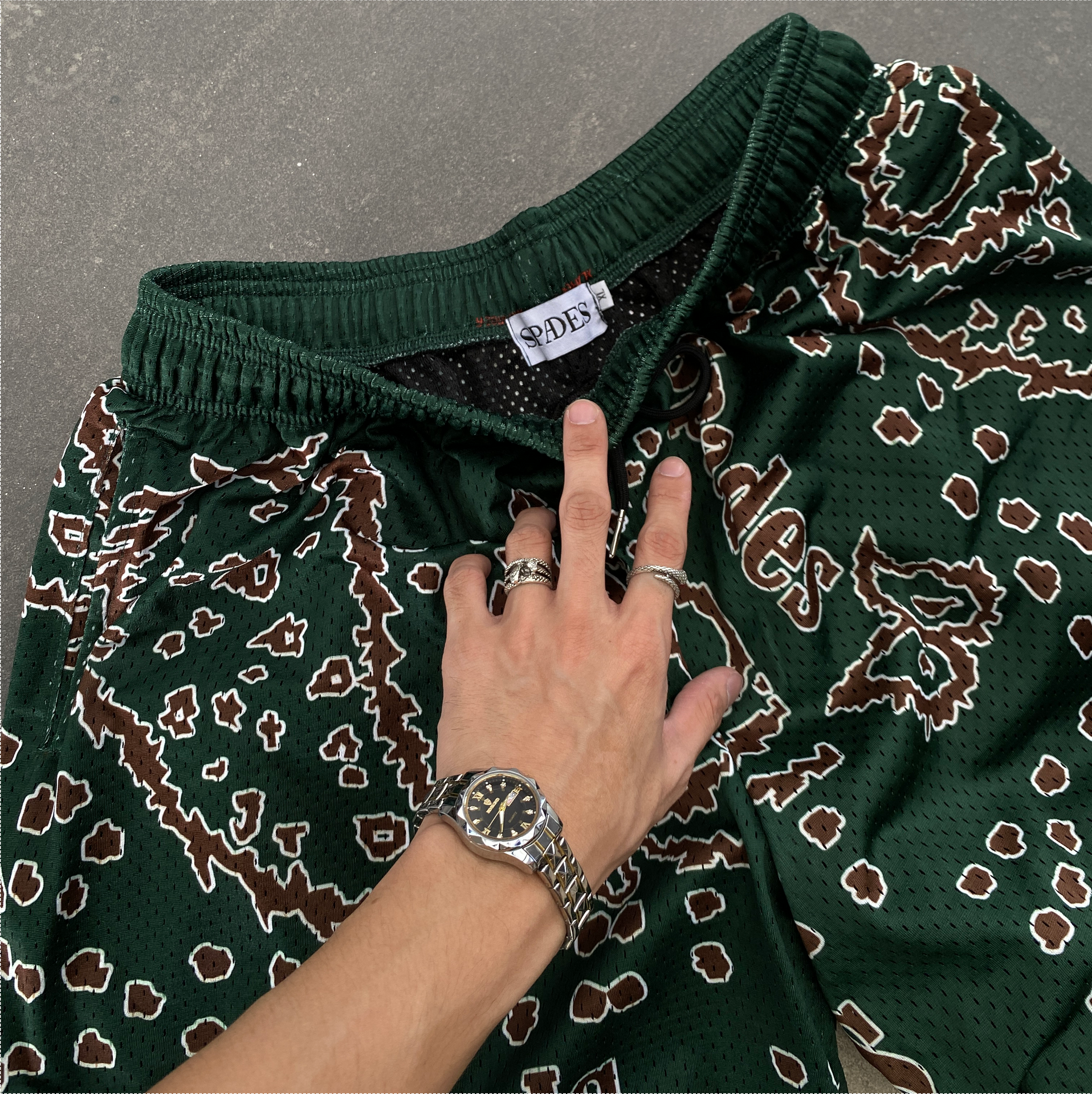 Spades  Bandana V2 Semi Step Mesh Shorts Green SPADES