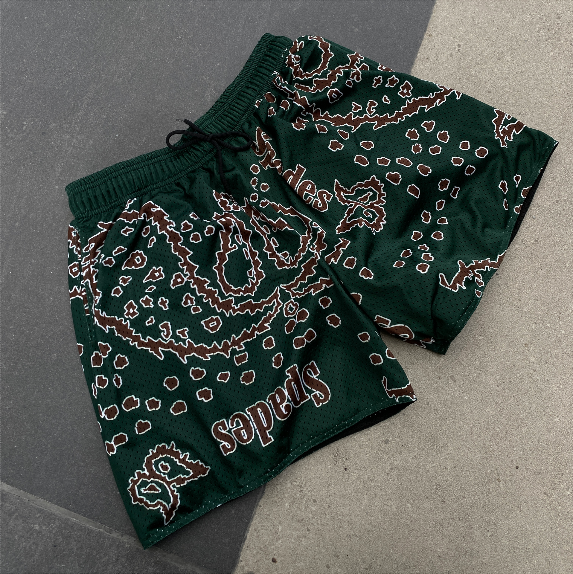 Spades  Bandana V2 Semi Step Mesh Shorts Green SPADES