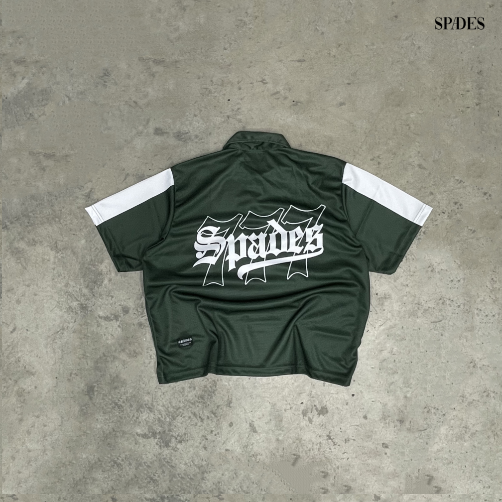 Green Room Gambit Boxy Crop Jersey Polo SPADES