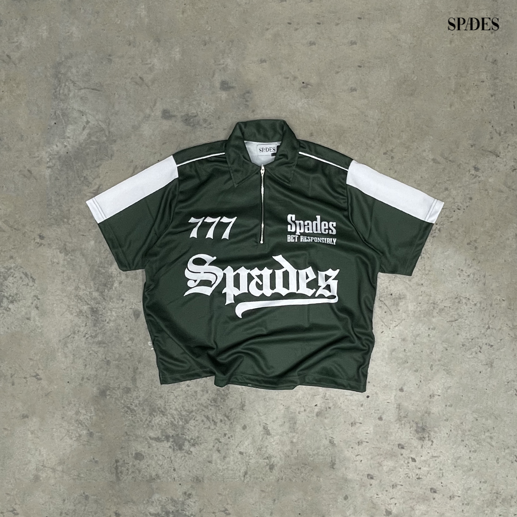 Green Room Gambit Boxy Crop Jersey Polo SPADES