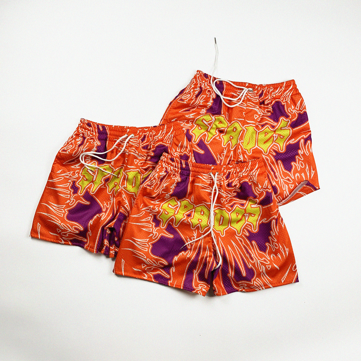 Hard Mind Mesh Shorts Orange/Red SPADES