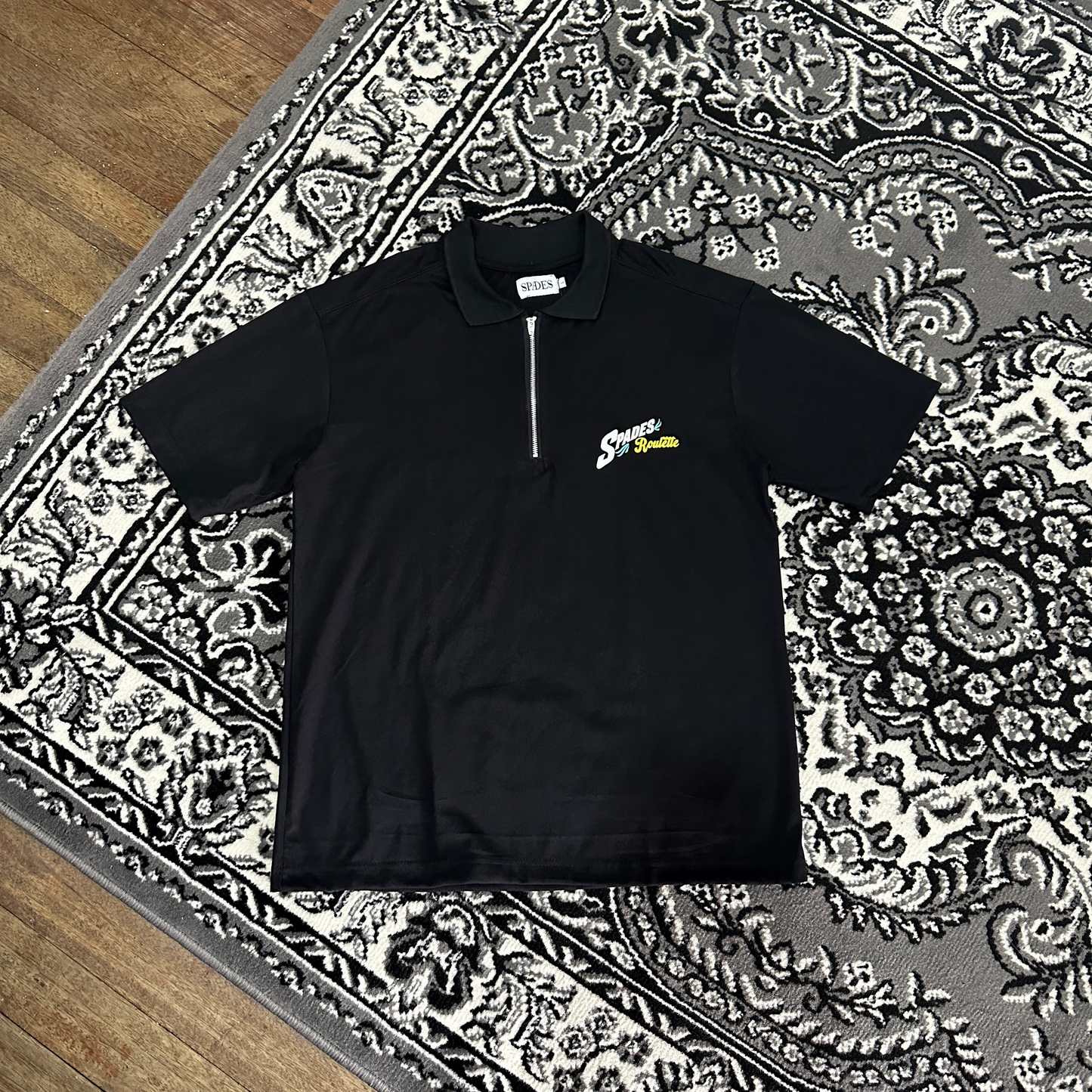 Spades Quarter Zip Polo Roulette Black SPADES