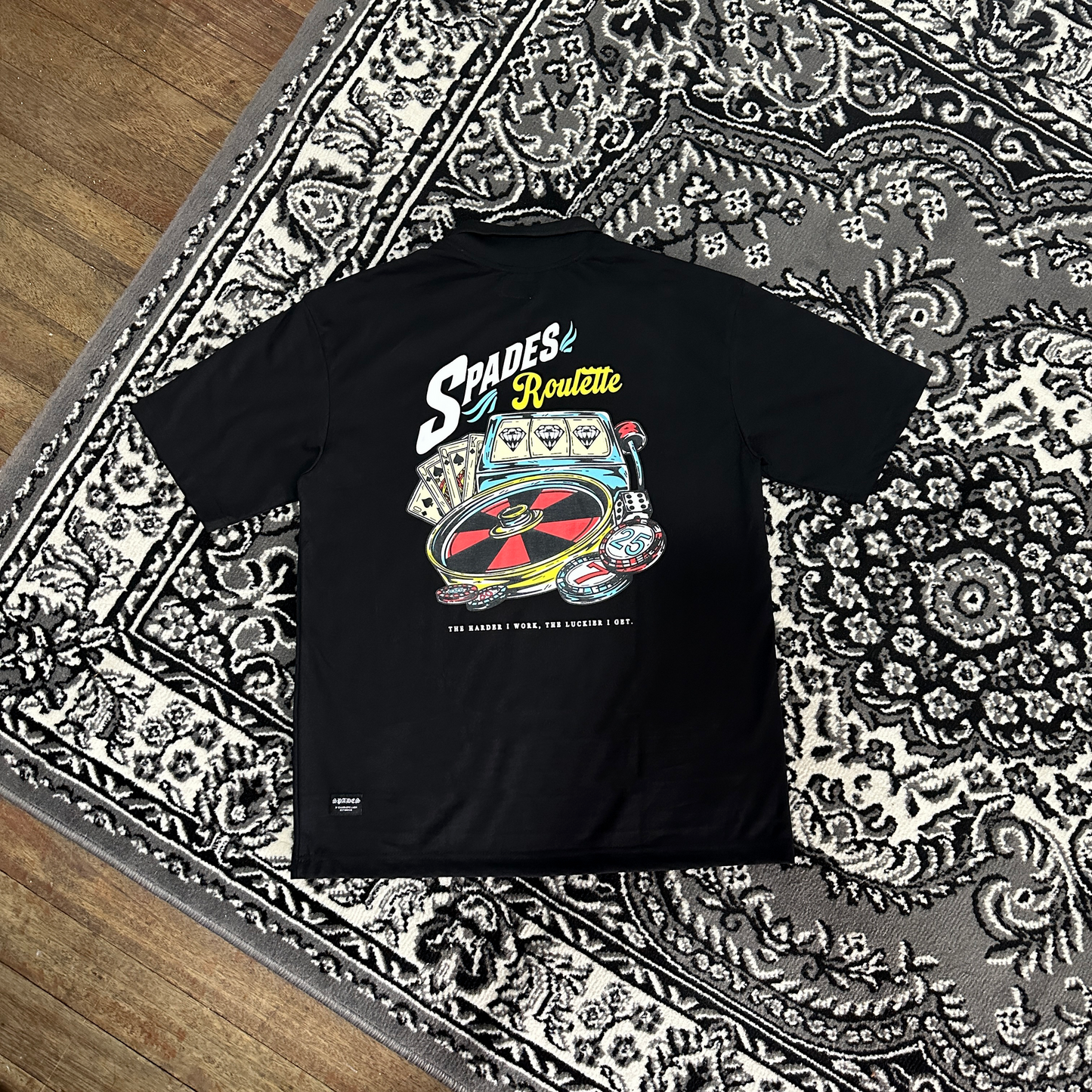 Spades Quarter Zip Polo Roulette Black SPADES