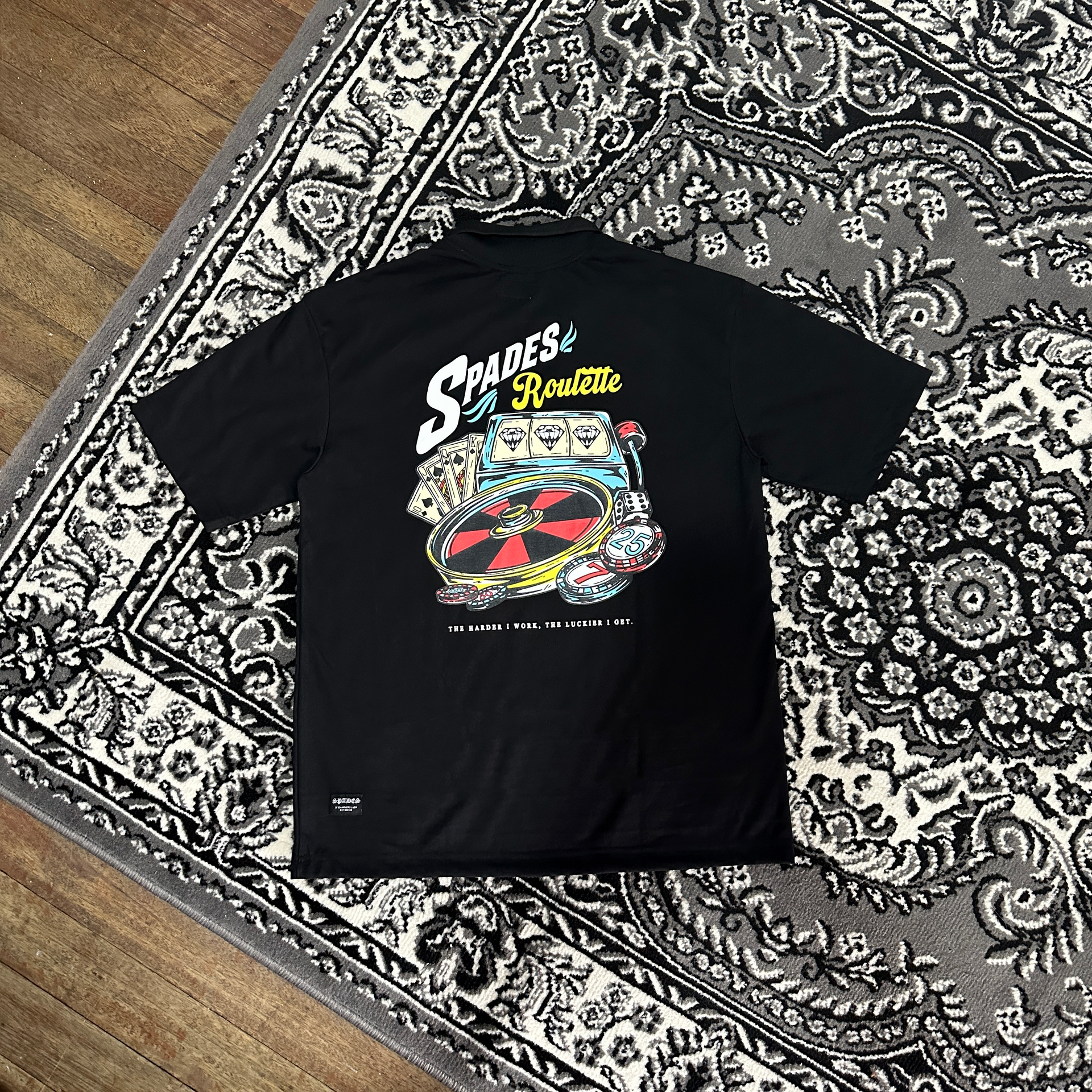 Spades Quarter Zip Polo Roulette Black SPADES