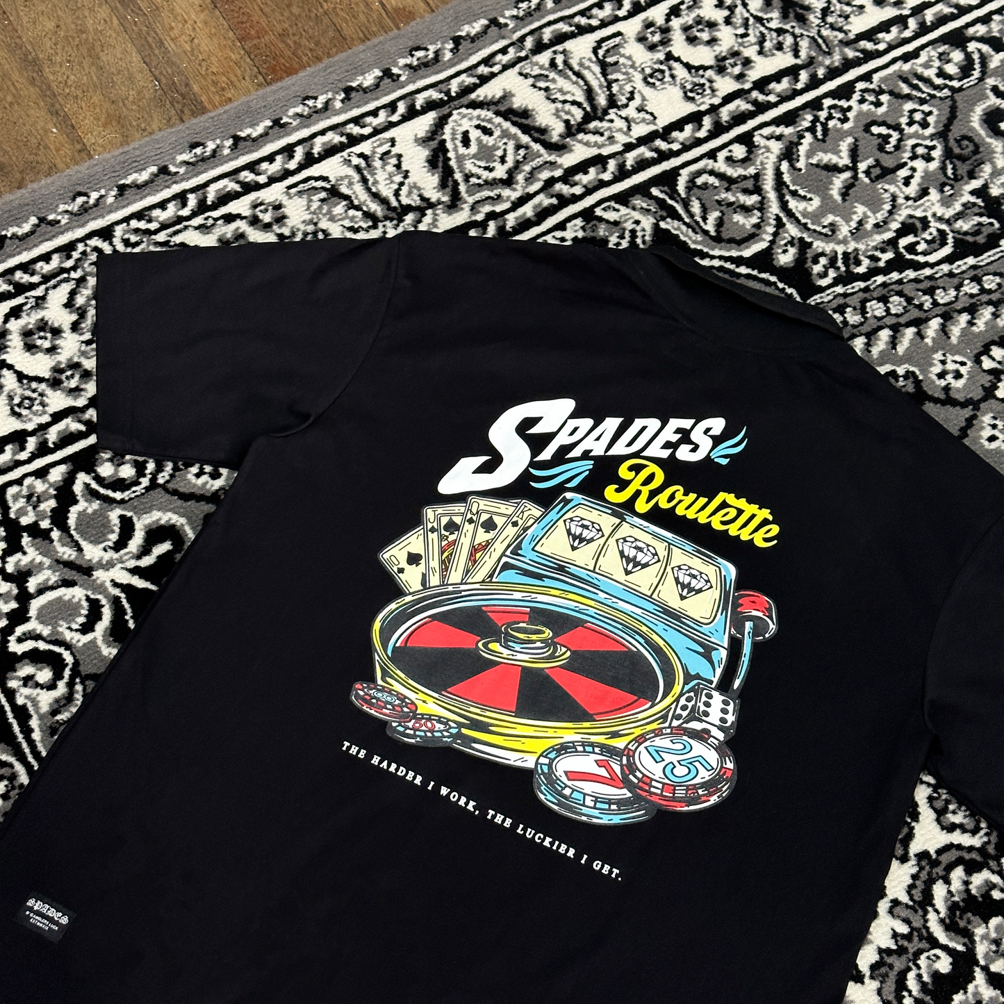 Spades Quarter Zip Polo Roulette Black SPADES