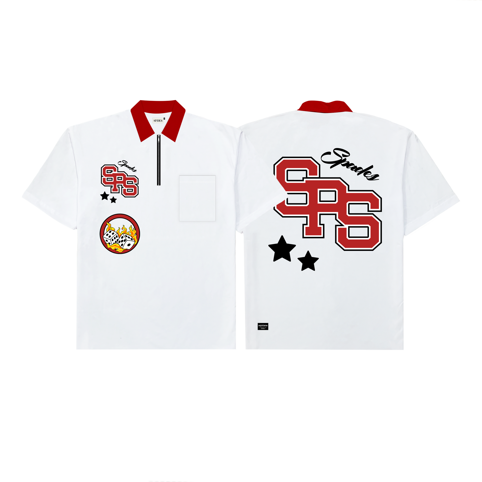 Spades Quarter Zip Crop Bold Moves White SPADES